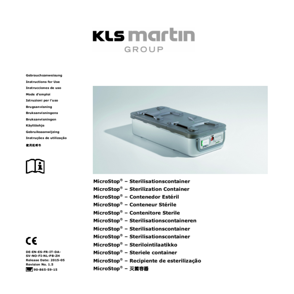 MicroStop Sterilization Container Instructions for Use PDF download